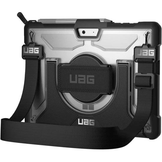 Uag Microsoft Surface Go 1/2/3 Plasma Case With Grip And Shoulder Strap - Black